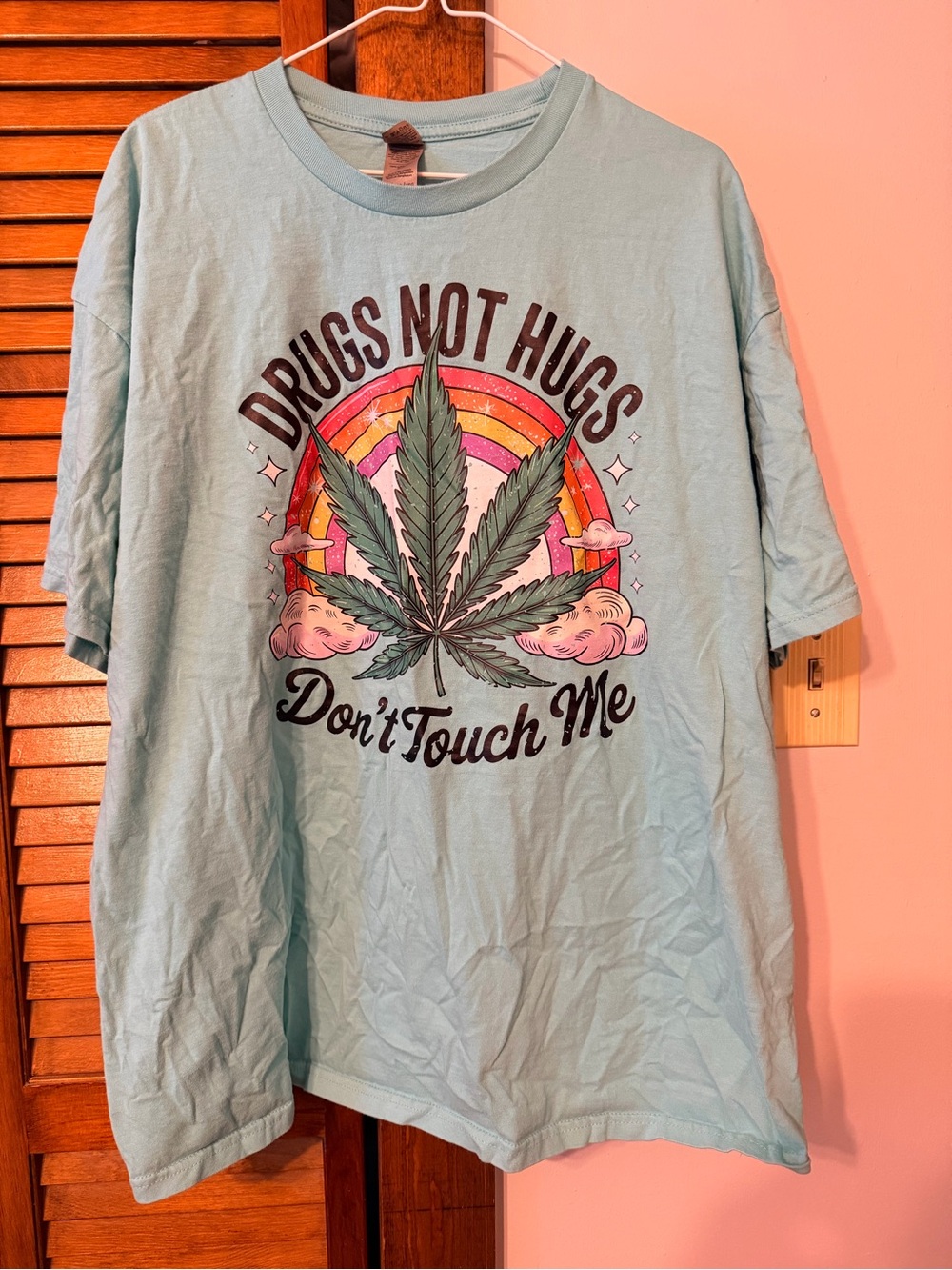 Gildan Light Aqua Graphic Tee with Black Print